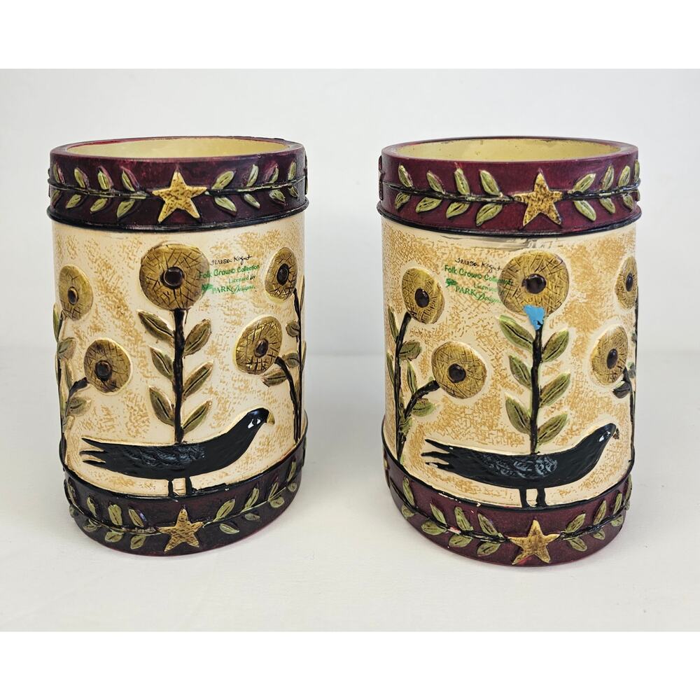 TERESA KOGUT Crows Sunflowers Cups Mugs ART Collectable Artisan GIFT
